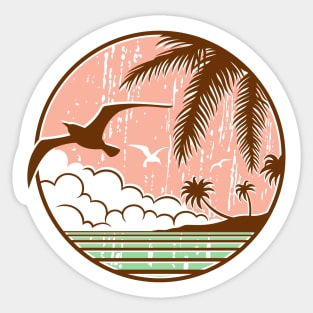 Seagull Flying Over The Ocean Sticker